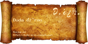 Duda Áron névjegykártya